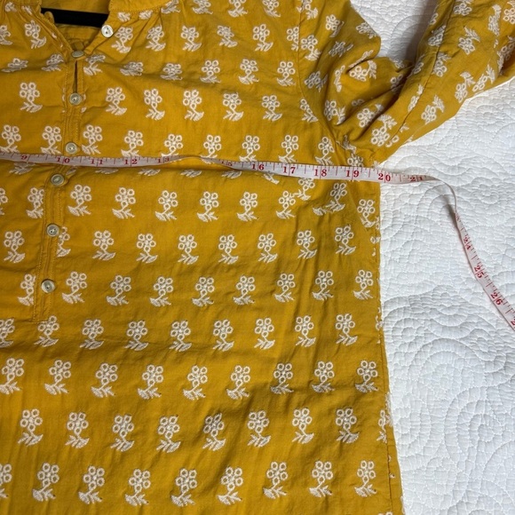 Talbots Yellow Ruched Long Sleeve Blouse - Picture 8 of 11